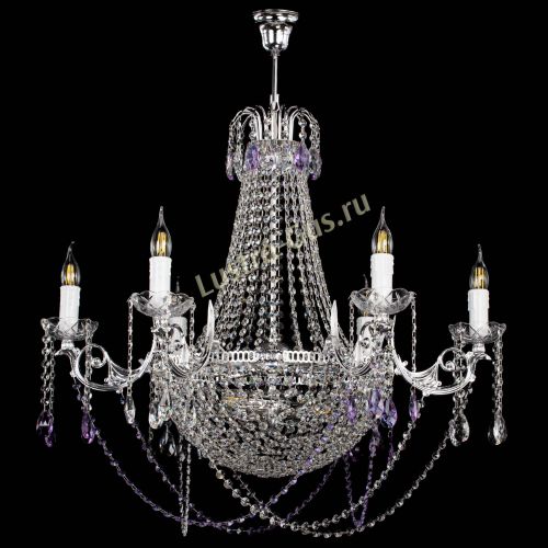 Люстра Елизавета малая №9 фиолетовая в Кирове Гусь Хрустальный