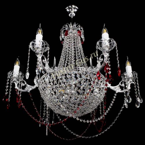 Люстра Елизавета малая №9 красная в Кирове Гусь Хрустальный