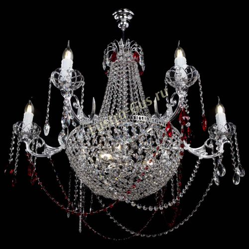 Люстра Елизавета малая №9 красная в Кирове Гусь Хрустальный