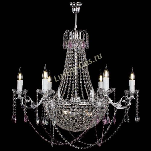 Люстра Елизавета малая №9 розовая в Кирове Гусь Хрустальный