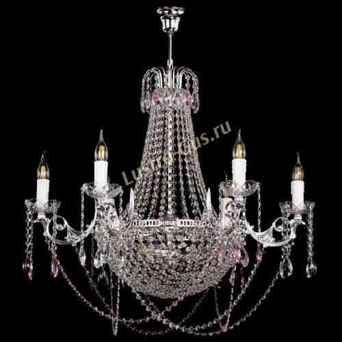 Люстра Елизавета малая №9 розовая в Кирове Гусь Хрустальный