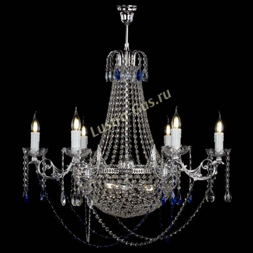 Люстра Елизавета малая №9 синяя в Кирове Гусь Хрустальный