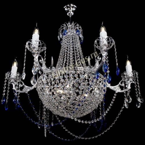 Люстра Елизавета малая №9 синяя в Кирове Гусь Хрустальный