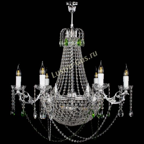 Люстра Елизавета малая №9 зеленая в Кирове Гусь Хрустальный