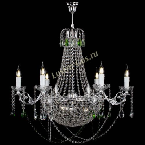 Люстра Елизавета малая №9 зеленая в Кирове Гусь Хрустальный