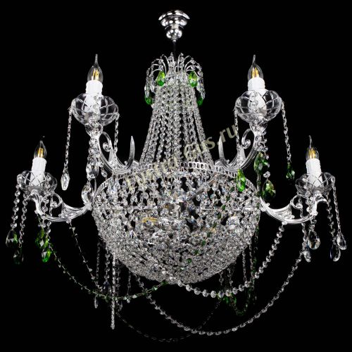 Люстра Елизавета малая №9 зеленая в Кирове Гусь Хрустальный