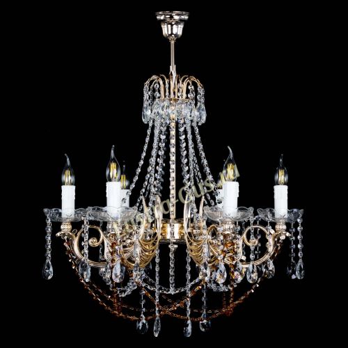 Люстра Елизавета малая Чайная (рожки - металл) в Кирове Гусь Хрустальный