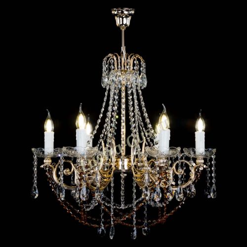 Люстра Елизавета малая Чайная (рожки - металл) в Кирове Гусь Хрустальный