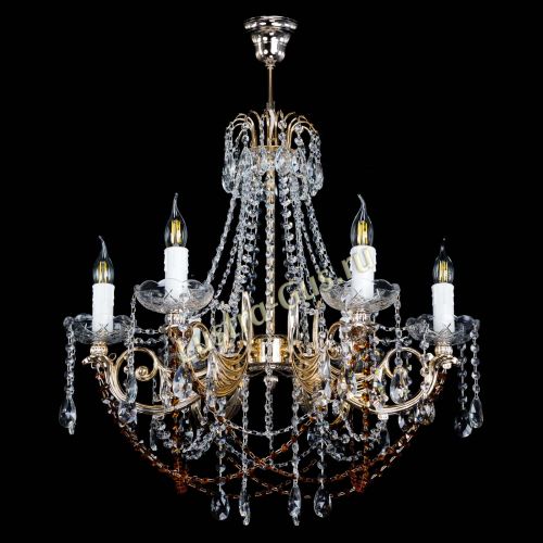 Люстра Елизавета малая Чайная (рожки - металл) в Кирове Гусь Хрустальный