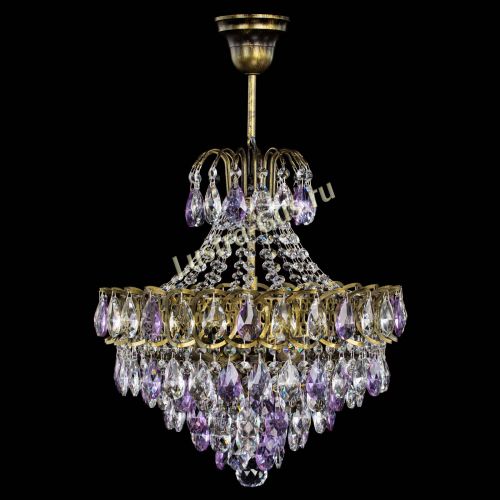 Люстра Грация с подвесом под бронзу Фиолетовая в Кирове Гусь Хрустальный