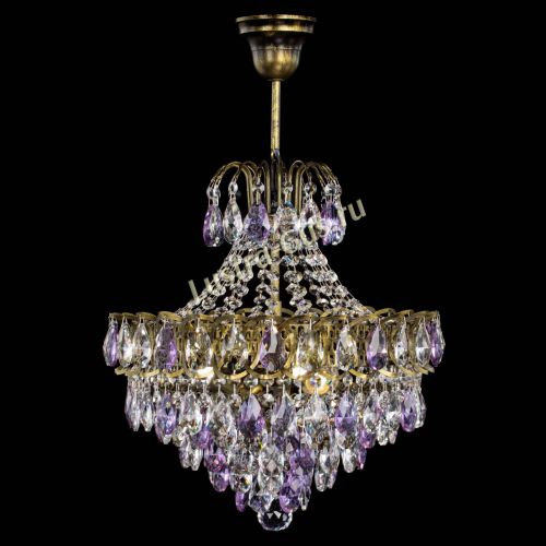Люстра Грация с подвесом под бронзу Фиолетовая в Кирове Гусь Хрустальный