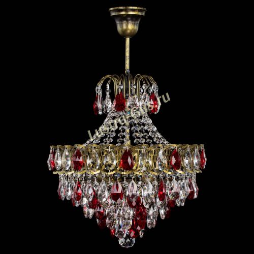 Люстра Грация с подвесом под бронзу Красная в Кирове Гусь Хрустальный