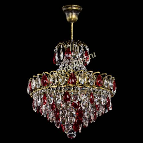 Люстра Грация с подвесом под бронзу Красная в Кирове Гусь Хрустальный