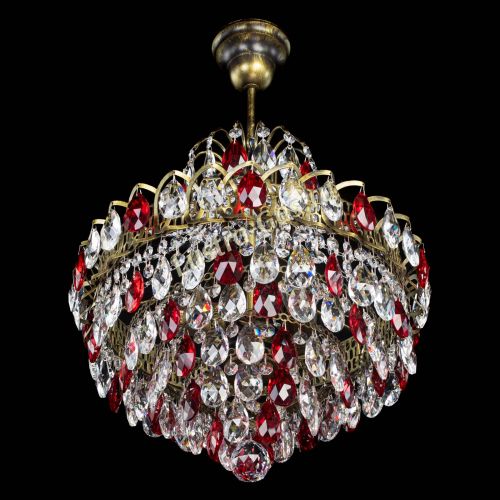 Люстра Грация с подвесом под бронзу Красная в Кирове Гусь Хрустальный