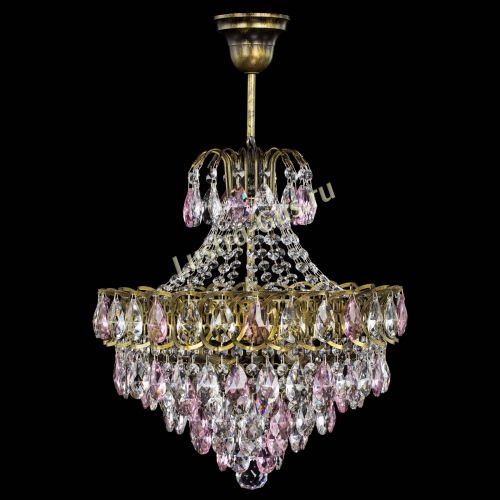 Люстра Грация с подвесом под бронзу Розовая в Кирове Гусь Хрустальный