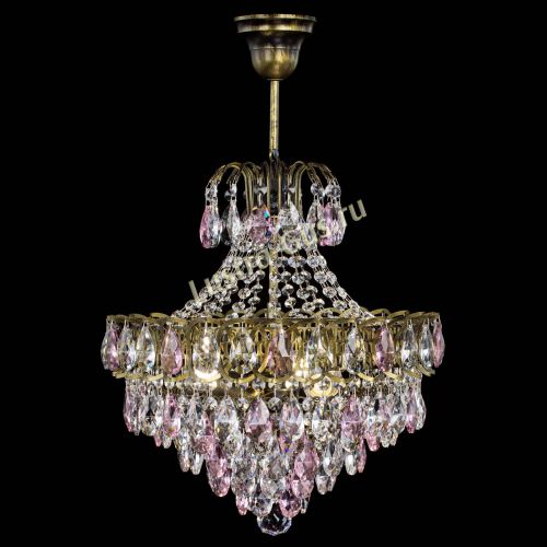 Люстра Грация с подвесом под бронзу Розовая в Кирове Гусь Хрустальный