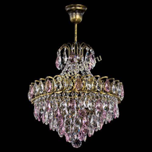 Люстра Грация с подвесом под бронзу Розовая в Кирове Гусь Хрустальный