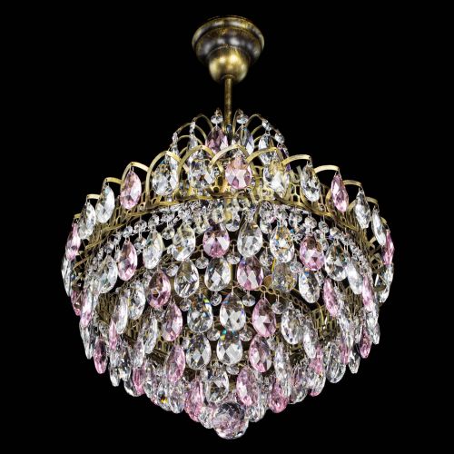 Люстра Грация с подвесом под бронзу Розовая в Кирове Гусь Хрустальный