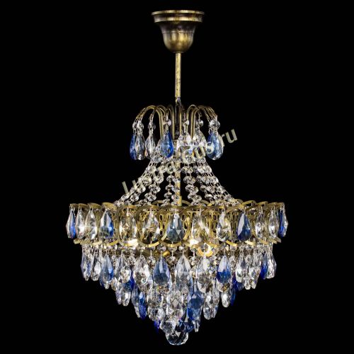 Люстра Грация с подвесом под бронзу Синяя в Кирове Гусь Хрустальный