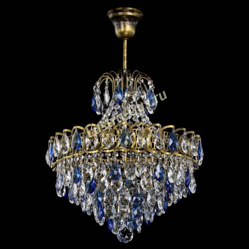 Люстра Грация с подвесом под бронзу Синяя в Кирове Гусь Хрустальный