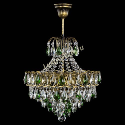 Люстра Грация с подвесом под бронзу Зеленая в Кирове Гусь Хрустальный
