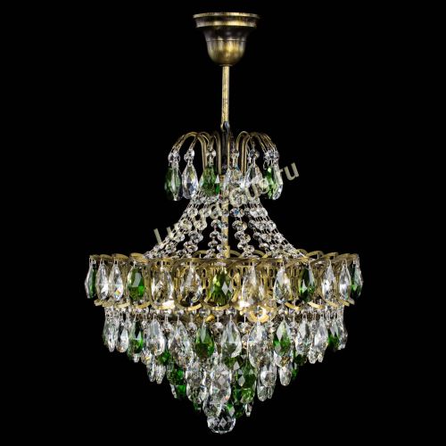 Люстра Грация с подвесом под бронзу Зеленая в Кирове Гусь Хрустальный