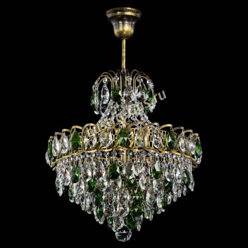 Люстра Грация с подвесом под бронзу Зеленая в Кирове Гусь Хрустальный