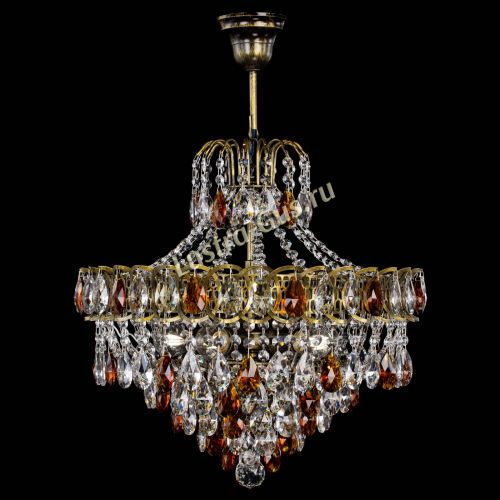 Люстра Грация №5 с подвесом под бронзу Чайная в Кирове Гусь Хрустальный