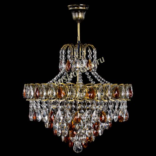 Люстра Грация №5 с подвесом под бронзу Чайная в Кирове Гусь Хрустальный