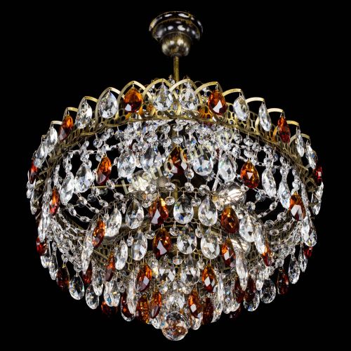 Люстра Грация №5 с подвесом под бронзу Чайная в Кирове Гусь Хрустальный