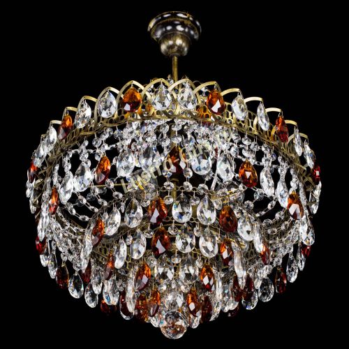 Люстра Грация №5 с подвесом под бронзу Чайная в Кирове Гусь Хрустальный