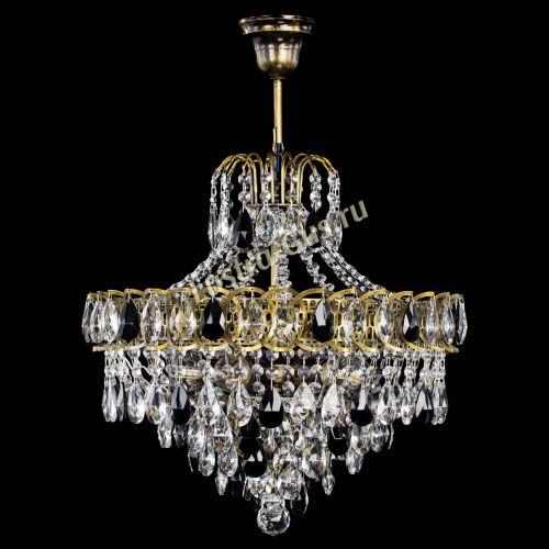 Люстра Грация №5 с подвесом под бронзу Черная в Кирове Гусь Хрустальный