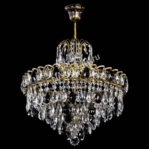 Люстра Грация №5 с подвесом под бронзу Черная в Кирове Гусь Хрустальный