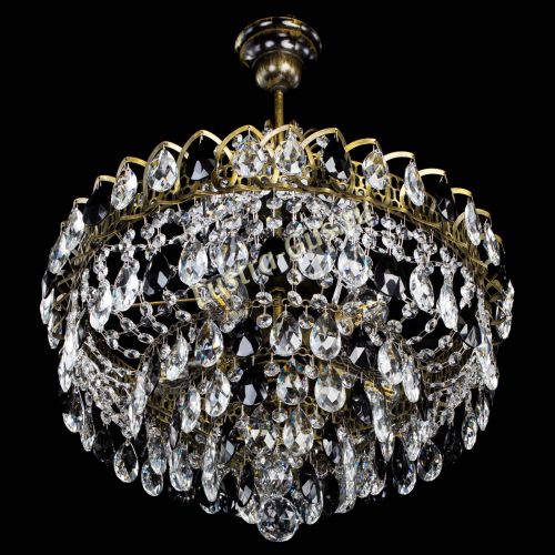 Люстра Грация №5 с подвесом под бронзу Черная в Кирове Гусь Хрустальный