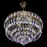 Люстра Грация №5 с подвесом под бронзу Фиолетовая в Кирове