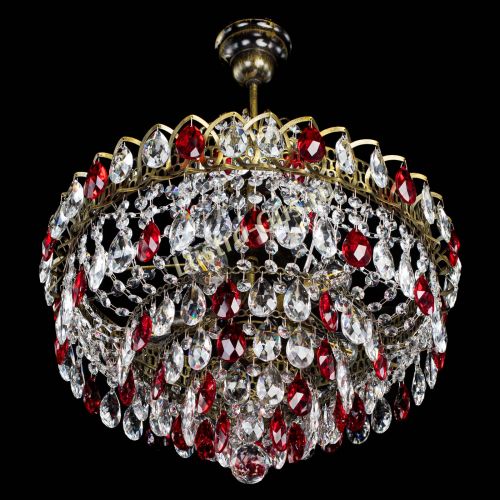 Люстра Грация №5 с подвесом под бронзу Красная в Кирове Гусь Хрустальный