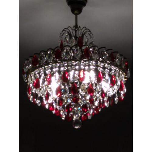 Люстра Грация №5 с подвесом под бронзу Красная в Кирове Гусь Хрустальный