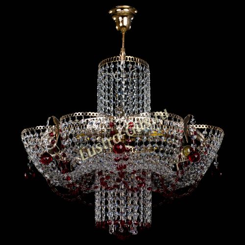 Люстра Камея №6 подвесная красная в Кирове Гусь Хрустальный