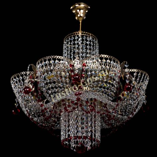Люстра Камея №6 подвесная красная в Кирове Гусь Хрустальный