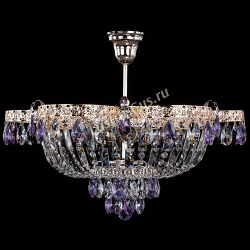 Люстра Камея Флора №5 с подвесом Фиолетовая в Кирове Гусь Хрустальный