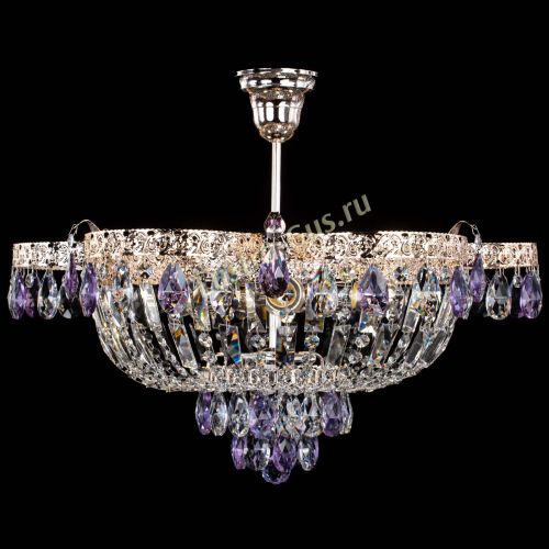 Люстра Камея Флора №5 с подвесом Фиолетовая в Кирове Гусь Хрустальный