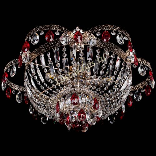 Люстра Камея Флора №5 с подвесом Красная в Кирове Гусь Хрустальный