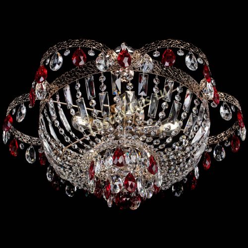 Люстра Камея Флора №5 с подвесом Красная в Кирове Гусь Хрустальный