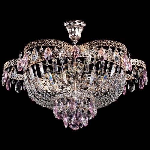 Люстра Камея Флора №5 с подвесом Розовая в Кирове Гусь Хрустальный