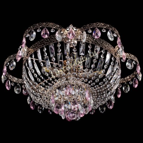 Люстра Камея Флора №5 с подвесом Розовая в Кирове Гусь Хрустальный