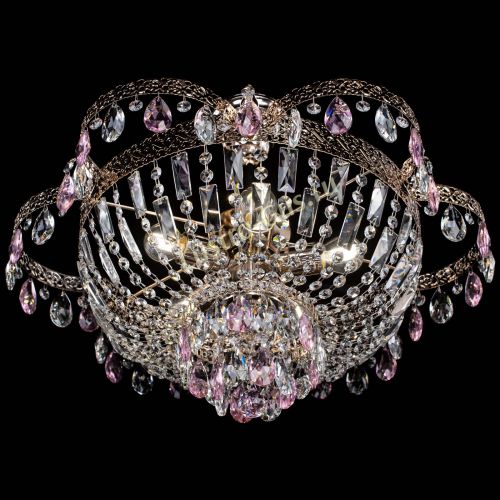 Люстра Камея Флора №5 с подвесом Розовая в Кирове Гусь Хрустальный