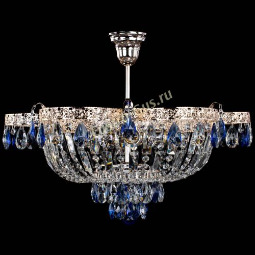 Люстра Камея Флора №5 с подвесом Синяя в Кирове Гусь Хрустальный