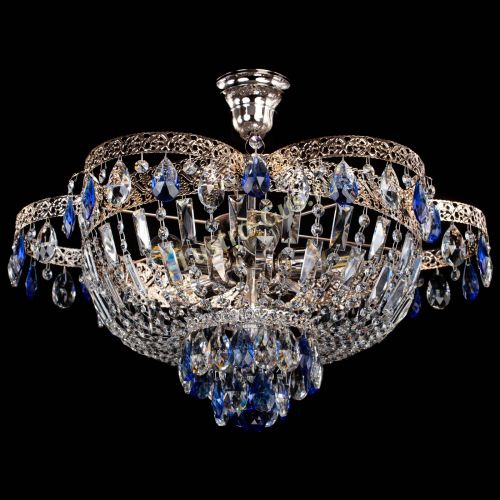 Люстра Камея Флора №5 с подвесом Синяя в Кирове Гусь Хрустальный