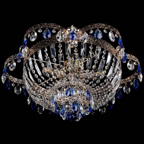 Люстра Камея Флора №5 с подвесом Синяя в Кирове Гусь Хрустальный