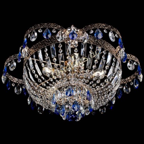 Люстра Камея Флора №5 с подвесом Синяя в Кирове Гусь Хрустальный